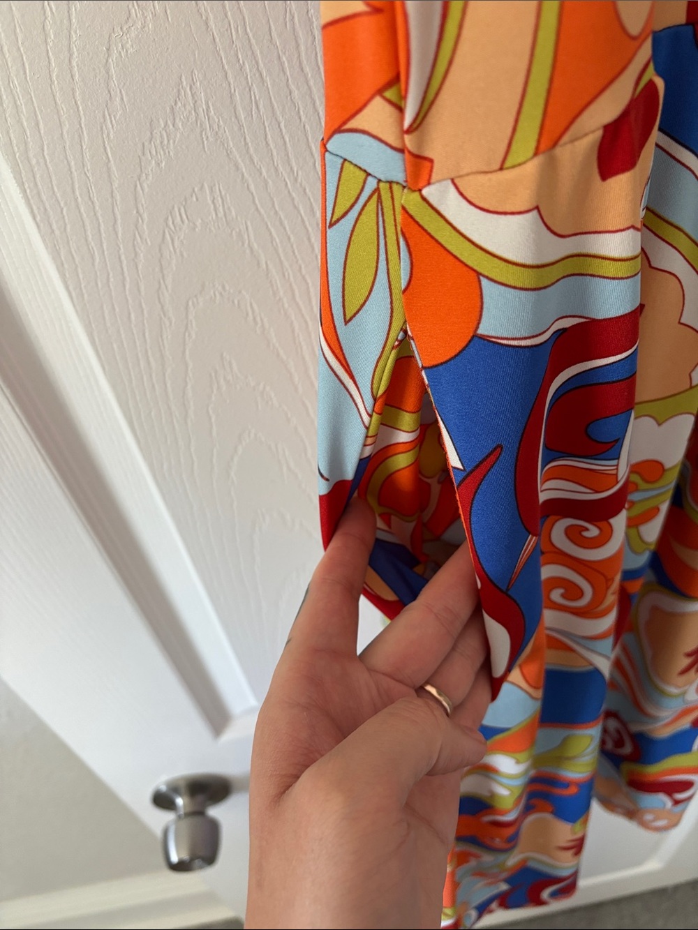 24seven Orange Floral V-Neck Dress with Pockets! - Picture 3 of 3